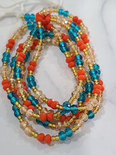 Crystal Orange Waist Beads (2 Pcs)