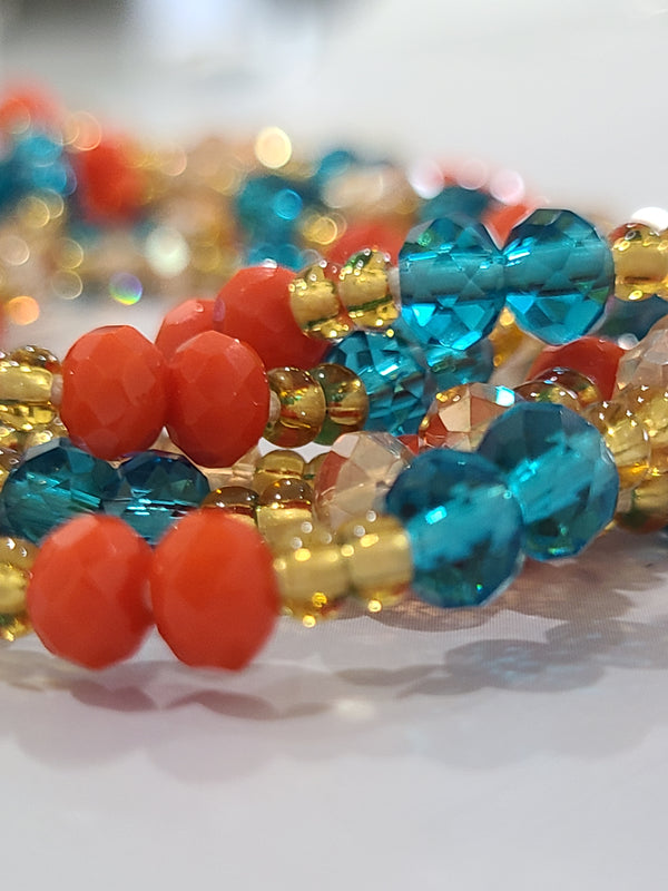 Crystal Orange Waist Beads (2 Pcs)